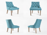 2X French Provincial Dining Chair Oak Leg AMOUR BLUE V274-FT-FC8443-BU