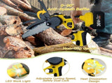 NEW 36V 8" Mini Cordless Electric Chainsaw 2XBattery Wood Cutter Rechargeable V201-FDZ0036YL8AU