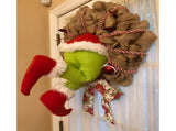 Christmas Thief Stolen Burlap Wreath Garland Home Ornament Party Decoration-40*50cm V1263-JX-1021