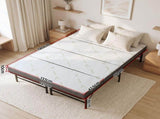 Giselle Double Folding Bed with Mattress 4 Fold Metal Frame Guest Bed Bamboo Cover FOAM-MFM-BF-RABAM-D