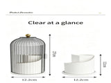 Spinning Birdcage Storage Bucket, Dustproof Multi-Grid Holder for Skincare, Makeup Brushes, V1221-XM-LB5318-ZS182