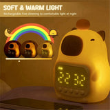 Capybara Themed Bedside LED Snooze Clock,Rechargeable Nightlight,Touch Control-the Perfectgift for V1369-AZ3-W-11464
