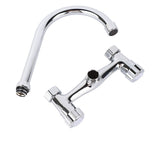 Wall Mount Kitchen Stainless Steel Smooth Surface 2 Handles Faucet Kitchen Faucet for Home V1294-YM0901-3118230146311