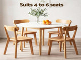 Artiss Round Dining Table and Chairs Set 5 PCS, 108cm Compact Kitchen Table Set with Solid Pine Wood DSET-TAB01-RUB-WDX4