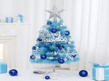 45cm Blue Mini Christmas Tree Set Includes Star Topper, Letter Sign, Ornament Balls & Snowflake V1232-LSSDS-001