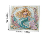 Pearl Art Kits Decor, Mermaid Princess DIY Diamond Art Kit, 11.8 x 15.7 Inch Pearl Art Craft for V1192-AZ-W-34217