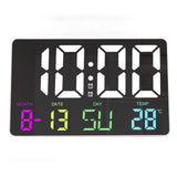Digital Wall Clock Remote Control RGB Colorful Adjustable Five Speed Brightness LED Calendar V1294-YM0901-3115230101711