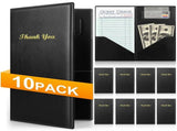 Professional Check Presenters for Restaurants - Black Server Checkbooks with Thank You Imprint for V1192-AZ-W-6306