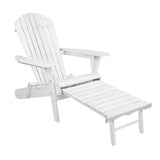 Gardeon Sun Lounge Outdoor Chairs Wooden Foldable Patio Furniture Adirondack White FF-BEACH-NTLCHOTTO-WH