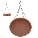 Bird Bath Hanging Bird Feeder Round Plastic Hanging Bird Feeder Tray Outdoor Bird Bath Tray Brown V1294-YM0703-3111230136911