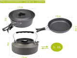 Cookware 9-piece for camping, outdoor, hiking, picnic, BBQ, foldable camping pans safe and BPA V1188-NK-BOL-73