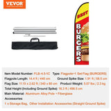 Burger Restaurant Advertising Feather Flag Kit Swooper Flag Poles 16.3 FT V952-QGYMQGQWABURIT7ZBV0