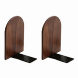 Wooden Bookends Heavy Duty Bookshelf Anti-Slip Bookends V1366-AZ2-W-14557