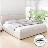 Artiss Bed Frame King Size Gas Lift Beige VILA BFRAME-G-GAS-VILA-K-BG-ABC