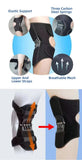 1 Pair Black Adjustable Knee Brace Support with Spring Booster Patella Stabilizer for Squats, V888-ELOSUNG21080