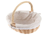Rattan Storage Basket Hand Made Oval Picnic Storage Basket for Indoor Outdoor 28x26x20cm Daisy V1294-YM0901-210319AH04-1