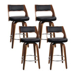 Artiss 4x Bar Stools Swivel Leather Chair 76cm BA-TW-8569-H76-BKX4-AB