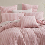 Platinum Collection Frankie Blush Honeycomb Waffle Jacquard Quilt Cover Set Super King V442-LED-QUILTCS-FRANKIE-BLUSH-SK