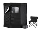 Devanti Portable Steam Sauna Tent 1000W 3L Steamer Pot Full Body Home SPA Timer ST-SAU-3L-180-BK