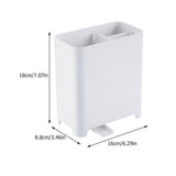1Pc White Iron and Ceramic Flatware Holder for Kitchen Counter Storage V1366-AZ2-W-21605