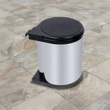 Kitchen Swing Pull Out Bin Stainless Steel Garbage Rubbish Waste Trash Can 14L V63-833611