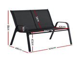 Gardeon Garden Bench Seat Steel Outdoor Patio Park Lounge Backyard Chair Black GB-STA-BENCH-BK