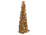 4.9ft PET Foldable Artificial Xmas Tree Sequin Pop Up Xmas Tree for Home Holiday Decoration Gold V1294-YM0901-3115240121611