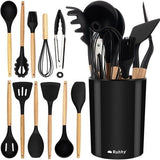12pcs Black Heat Resistant Silicone Kitchen Utensils Set V1237-ZY-506-0037