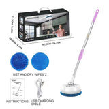 Wireless Window Cleaner 180 Degree Rotating Wiper for Glass Floor Ceiling Kitchen Home V1369-AZ3-W-10308