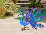 Peacock Statue Ornament, Handmade Peacock Garden Statue, Lawn Decoration Outdoor Sculpture Home V1366-AZ2-W-12515