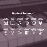 Karrera 61-Key Electronic Keyboard Piano Music with Stand - Pink EKB-CHJ-61-PK