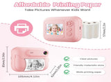Kids Multi-Functional Camera Toy - Instant B&W Printing & Creative Stickers V888-ELOSUNG35314