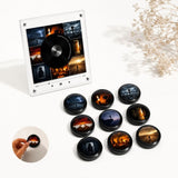 Music Fridge Decor, Magnetic Vinyl Record Music Box with Rotating Discs, NFC Music Discs, LED Night V1192-AZ-W-34220