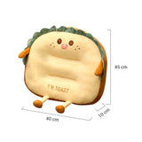 SOGA 2X Cute Face Toast Bread Cushion Stuffed Car Seat Plush Cartoon Back Support Pillow Home Decor SCUSHION042X2