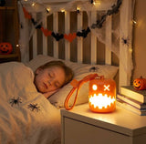 3PCS Dual-Sided Halloween Pumpkin Fun Lantern - Rechargeable Pull Cord LED Night Light with 7-Color V888-ELOSUNG55152-3