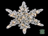 Jingle Jollys 60cm Flocked Snowflake Christmas Wreath Garland Pre-Lit 40 LED Light Decor XM-WRE-SNFL-2FT-LED