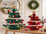 Jingle Jollys 2PCS Folding Tabletop Christmas Tree Xmas Decorations Red & Green PAPER-XMAS-SET-TABLE-01