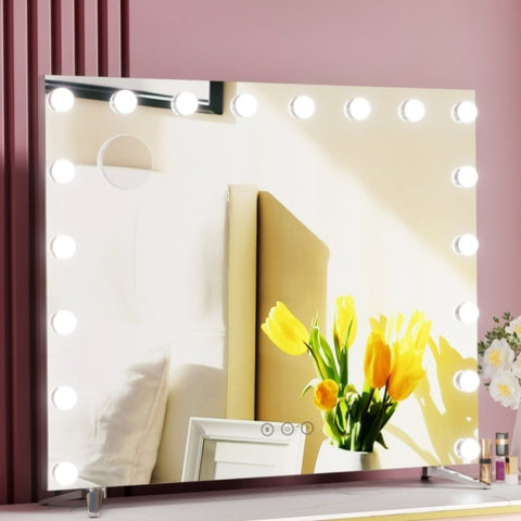 80x65cm Embellir Makeup Mirror Hollywood Vanity with LED Light Silver Legs MM-E-FRAMELS-6580LED-GS