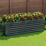 Green Fingers Garden Bed 240x80x77cm Planter Box Raised Container Galvanised Herb GARDEN-77-120-AG-FC2