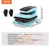 Auto Heat Press Machine, 15 x 15 in Smart T Shirt Press Machine with Auto Release, Heats Up Fast and V952-ZNRYJSJS15X1Z8544V3
