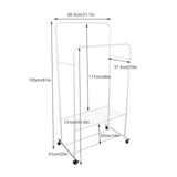 Heavy Duty Double Rail Garment Rack Rolling Clothes Rack 2Tier Storage Shelf V767-ZJJ211-WT-G3