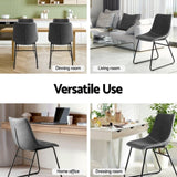 Artiss 4x Dining Chairs Retro PU Leather Kitchen Lounge Cafe Accent Chair Grey UPHO-C-DIN-2503-GYX4