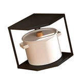 Kitchen Small Corner Shelf Rack Fan Shaped Space Saving Stable Carbon Steel Cookware Stand for Pots V1294-YM0710-3118230294212