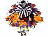 Halloween Wreaths for Front Door, Spooky Halloween Door Wreath with Spider Skeleton Black Rose V1366-AZ2-W-15266