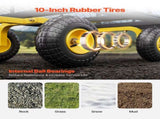 500 Lbs Steel Garden Cart, Heavy Duty Garden Wagon Cart Pullable on Wheels, Metal Yard Utility Wagon V952-ZXHYTCHH500LVP7EBV0