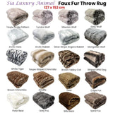 Sia Luxury Range Faux Fur Throw Rug 127 x 152 cm Giraffe V442-ATX-THROW-23SIAGIRAFFE-BROWN-RE