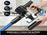 Cordless Vacuum Cleaner, 55Kpa/8 in 1 Powerful Suction Lightweight Vacuum Cleaner for Home, LED V1313-AU-A27D
