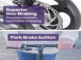 EQUIPMED Knee Scooter Walker, Disc Brake - Suspension Bag - Broken Leg Ankle Foot Mobility V219-HELKNSEQA3SB