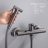 Bathroom Concealed Bidet Shower Set, Hot and Cold Hand Spray, Hot Water Toilet, Black V1237-ZY-715-028