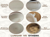 Bannet Bread Proofing Basket 2 pack 10" Oval With Liner, Natural Rattan Bread Basket V1258-DP02-C-1060